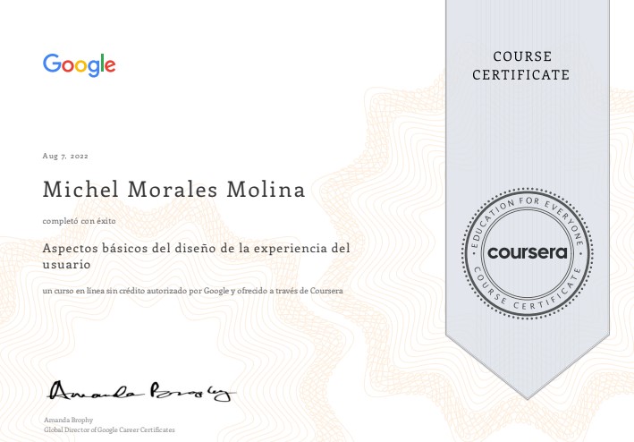 Certificado Google Aspectos Básicos UX
