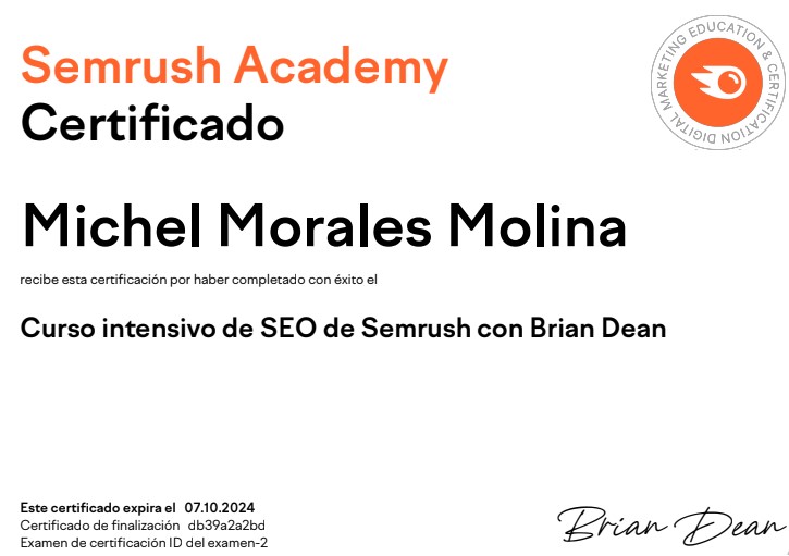 Certificado Semrush SEO intensivo