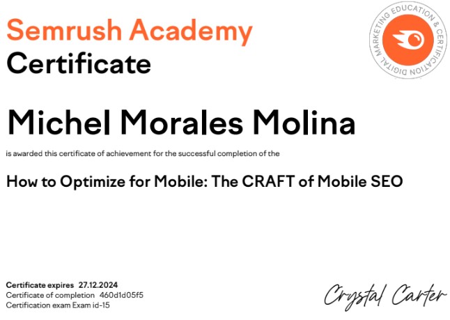 Certificado Optimización Móvil SEO