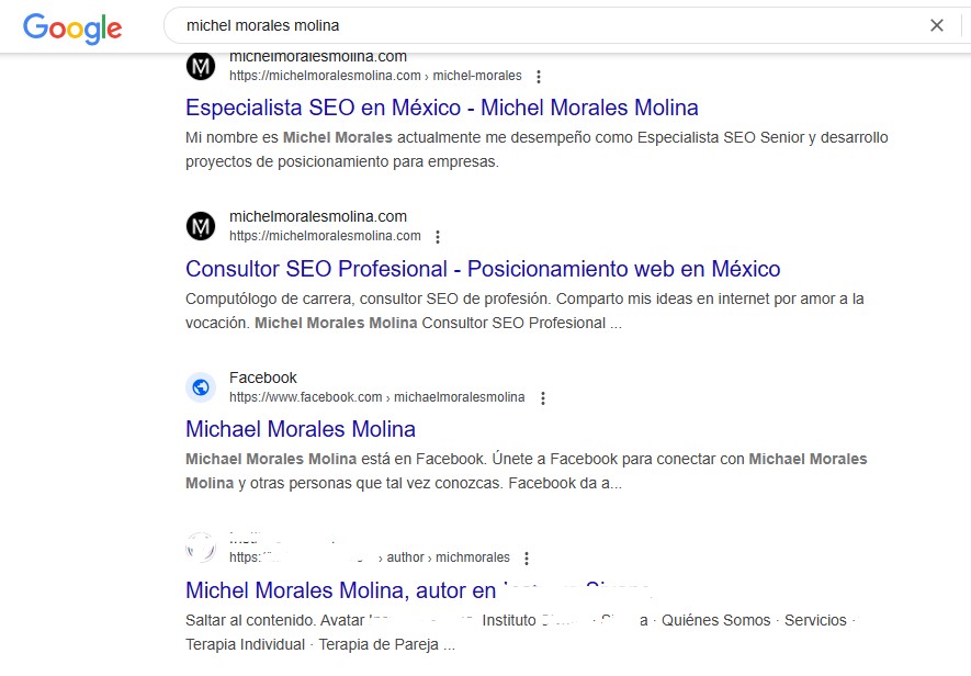 SERPs después de aplicar noindex HTML head meta robots