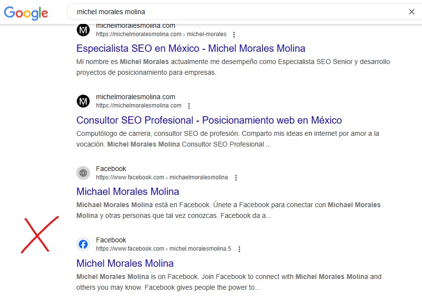 Se ha desindexado la URL y ya no aparece en las SERPs de Google después de algunos días