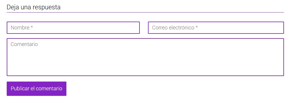 Ejemplo de un formulario de comentarios donde un bot maligno puede atacar