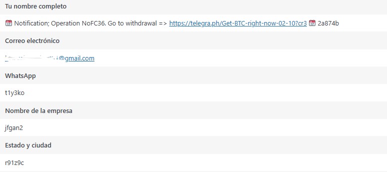 Ejemplo de generación de Phishing (Suplantación de identidad) a través de formulario de conversión de Leads