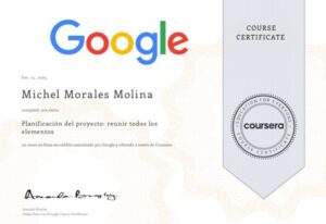Certificado Michel Morales Planificación de Proyectos